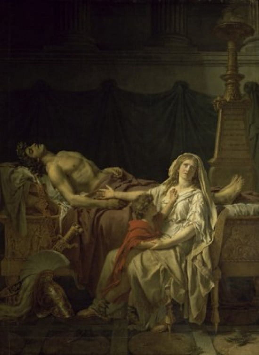 The Suffering of Andromache  (La douleur d Andromaque) 1783  Jacques-Louis David (1748-1825French)  Musee du Louvre Paris Canvas Art - Jacques-Louis David (18 x 24)