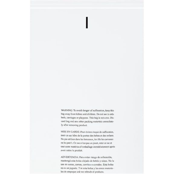 Suffocation warning bags, 69+1.5, case of 25