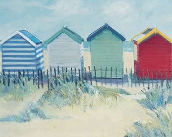 Suffolk Beach Huts Canvas Art - Jane Hewlett (24 x 30)