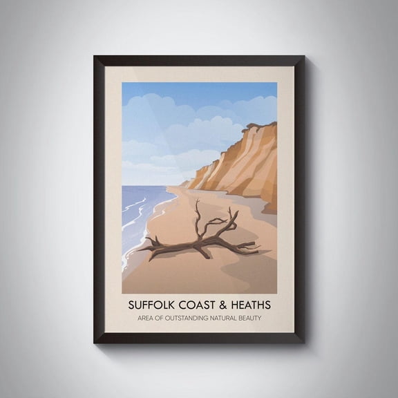 Suffolk Coast And Heaths AONB Covehithe Beach Artwork Unframed Paper Print