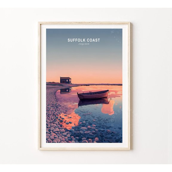 Suffolk Coast England Aldeburgh Seaside Nature Wall Art, Unframed Canvas 8x10in