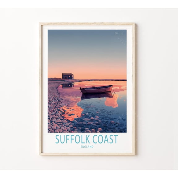 Suffolk Coast UK East Anglia Coastal Landscape Nature Art, Unframed Paper Poster 8x10in