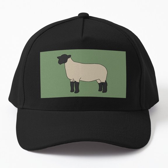 Suffolk Sheep Baseball Cap, Farm Animal Graphic Design, Everyday Hat Style