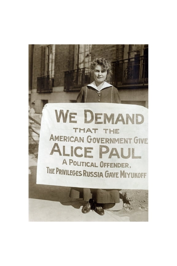 Suffragette Lucy Branham Protesting Alice Paul'S Arrest And Incarceration For Picketing The White House. Ca. Oct 1917