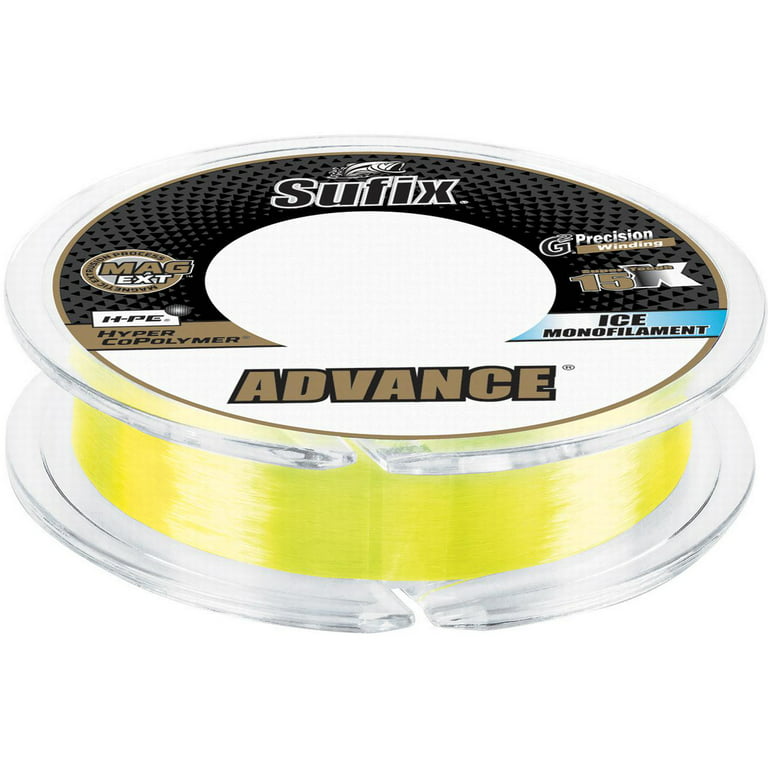 Sufix 100 Yard Advance Ice Monofilament Fishing Line - 6 lb. Test - Neon  Lime