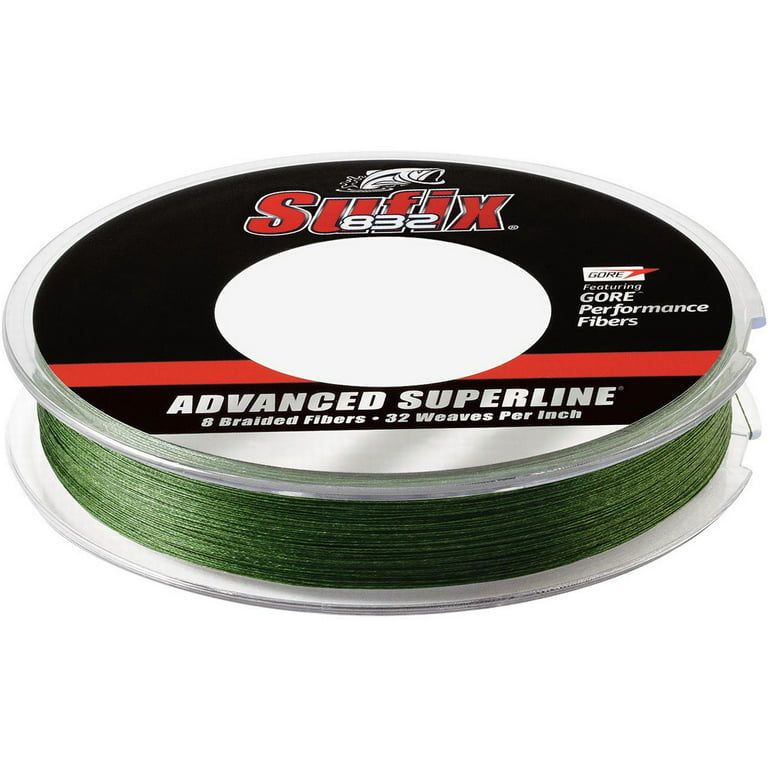 Sufix 150 Yard 832 Advanced Superline Braid Fishing Line - 8 lb. - Low-Vis  Green 