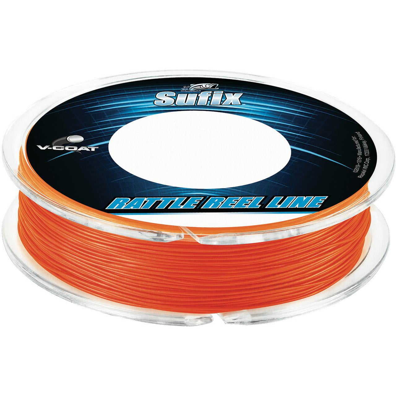 Sufix 50 Yard Rattle Reel V-Coat Fishing Line - 20 lb. Test - Neon Fire