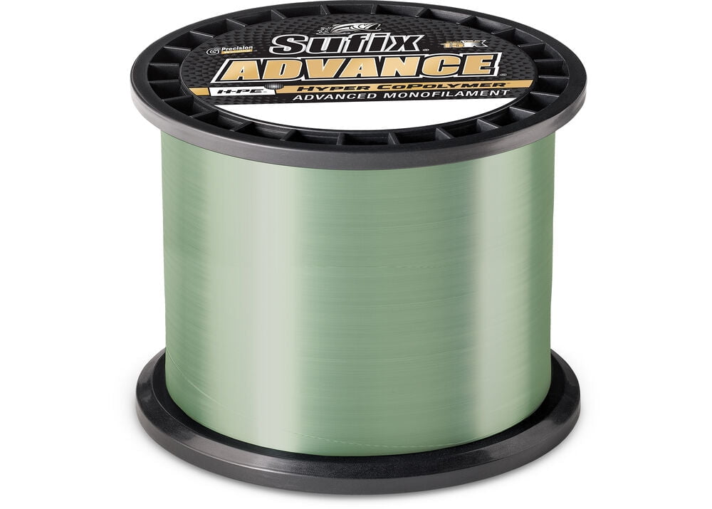Sufix 604 Advance Monofilament Fishing Line, 1200 Yd Spool, 4 lb Low-Vis Green