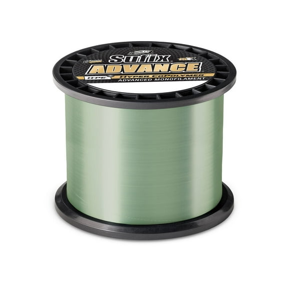 Sufix 604 Advance Monofilament Fishing Line, 1200 Yd Spool, 10 lb Low-Vis Green