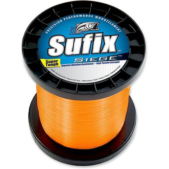 Sufix 662 Siege Monofilament Fishing Line, 3000 Yd Spool, 17 lb Neon Tangerine