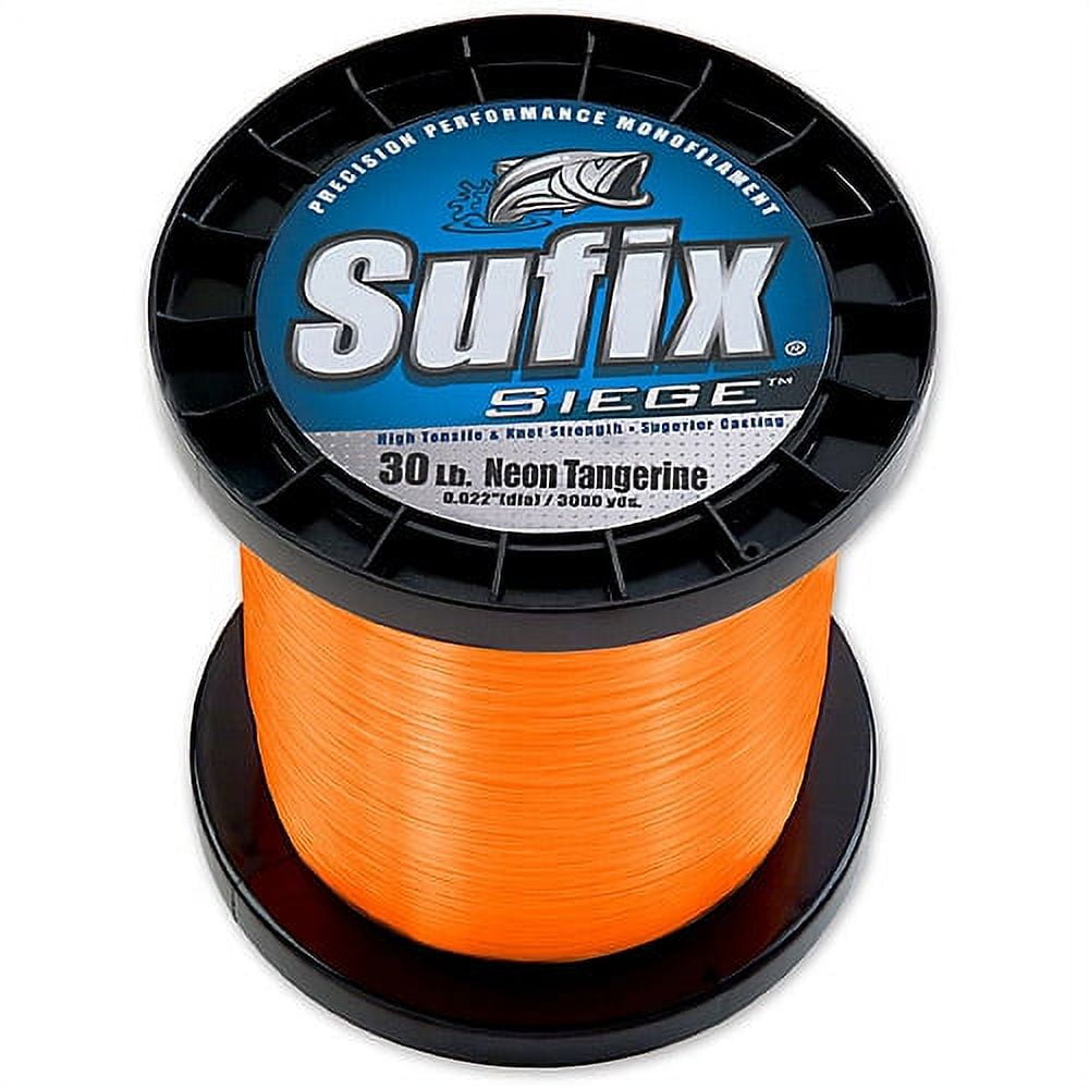 Sufix Siege Monofilament Line - 17 Pounds 3000 Yards - Neon Tangerine