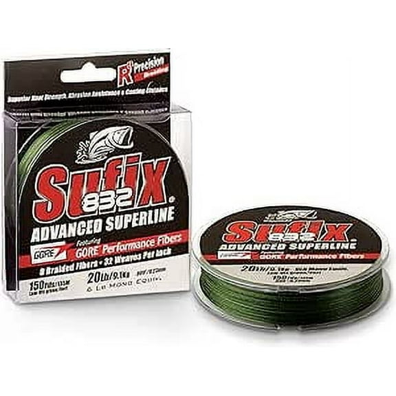 Sufix 832 Advanced Braid Braided Line, 10lb, 150yd, Lo-Vis Green
