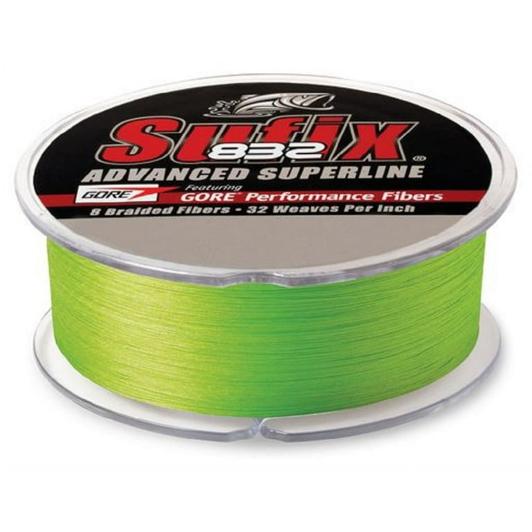 Sufix 832 Advanced Superline Braided Fishing Line 600 yd 50lb Neon Lime