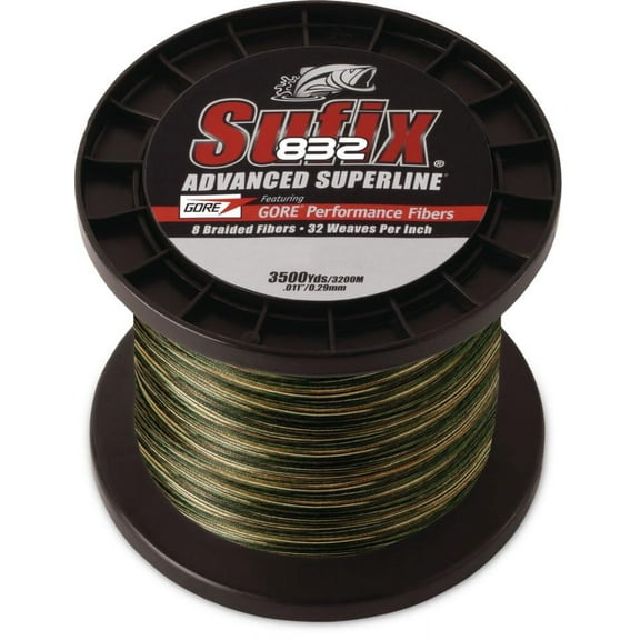 Sufix 832 Advanced Superline Braid 50 lb Camo Fishing Line - 3500 Yds