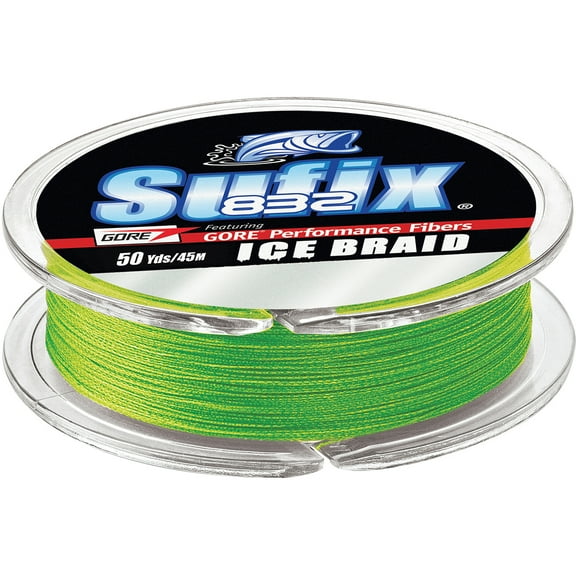 Sufix 832 Ice Braided Fishing Line 30lb 50yd Neon Lime