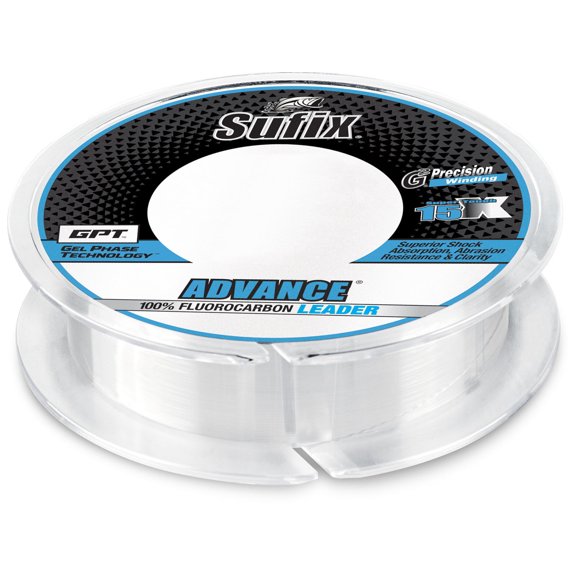 Sufix Advance Fluorocarbon Leader 17lb Line, Clear, 25 Yds