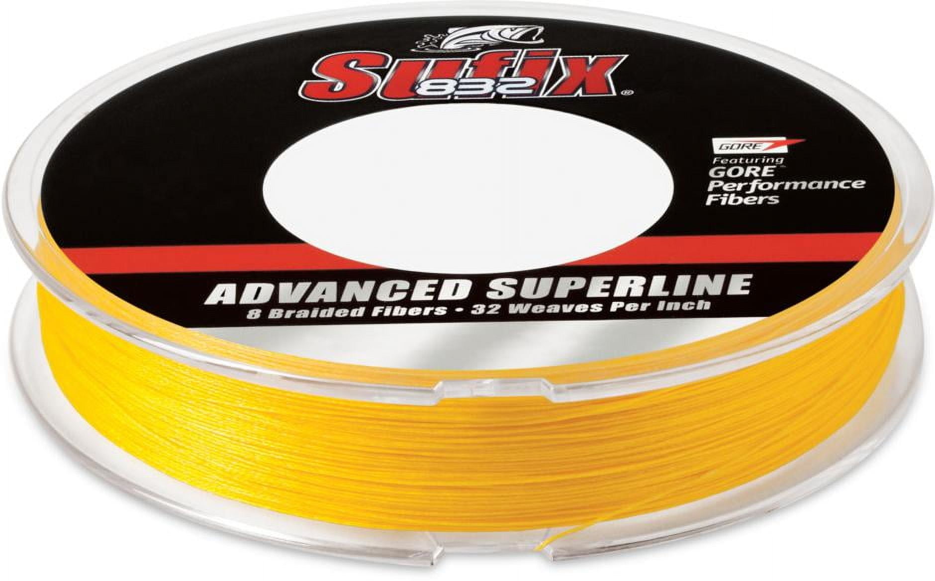Sufix Advanced Superline 832 Braid 15 lb HiVis Yellow 300 yd
