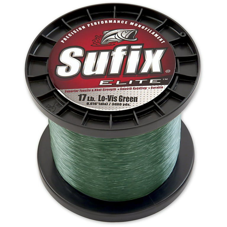 Sufix Elite Monofilament Fishing Line, 12 lb, 3000 Yard, Green - 661-312G