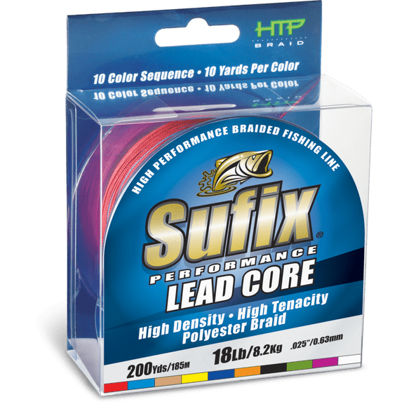 Sufix Performance Lead Core Fishing Line - 12 lb Metered - 600 Yds - 10 Color Sequence