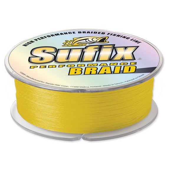 sufix performance 1200-yards spool size braid line (yellow, 10-pound)