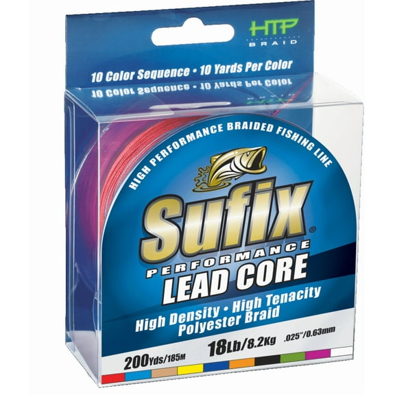 Sufix Performance Lead Core Fishing Line - 15 lb Metered - 600 Yds - 10 Color Sequence