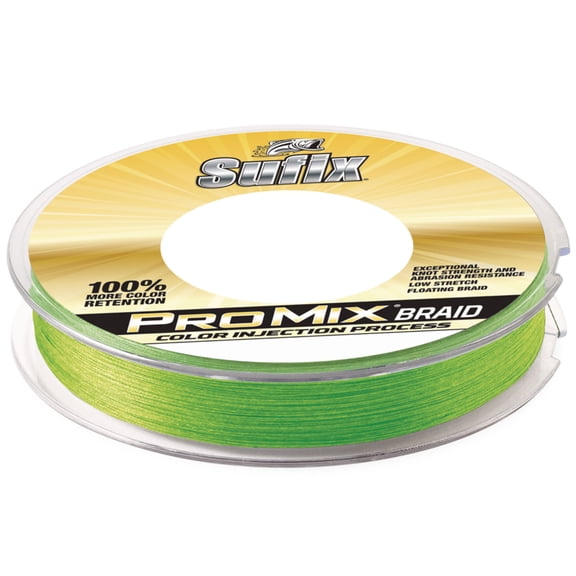 Sufix Promix Braid Fishing Line, 20 lb, 150 Yds. - Neon Lime