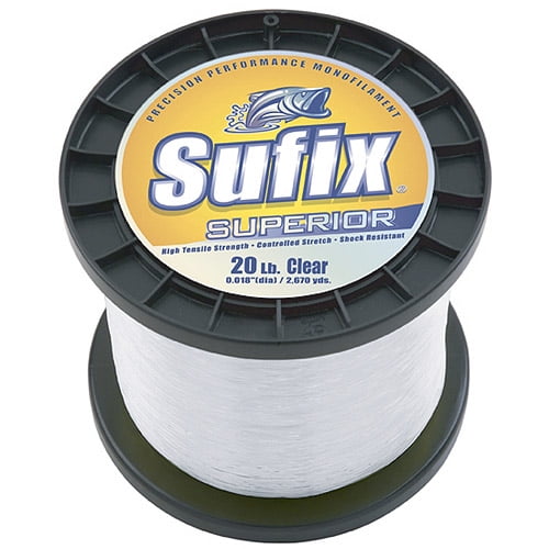Sufix Superior Monofilament Fishing Line 1lb Spool 2670 yds 20lb Clear