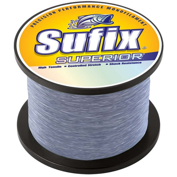 Sufix Superior Monofilament Fishing Line, 4.4 lb Spool, 40 lb Smoke Blue