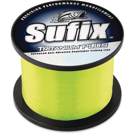 Sufix 696 Tritanium Plus Monofilament Fishing Line, 1 lb Spool, 40 lb Chartreuse