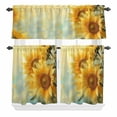 thumbnail image 1 of Suflower Curtain Valances Set Country Farmhouse Plant Pastoral Floral Kitchen Curtains 24&nbsp;inch Length Rod Pocket Valance and Tiers 3 Piece Set Small Bedroom Bathroom Laundry Decor, 1 of 9