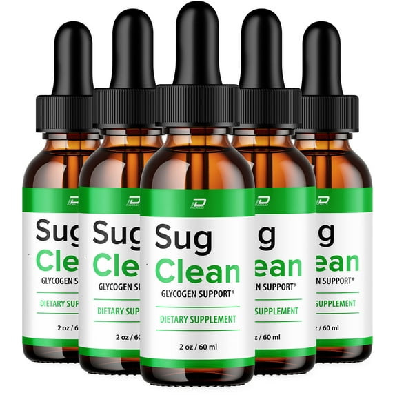 Sug Clean Drops Healthy Formula - SugClean Liquid All Natural Healthy Levels, Extra Strength, Sug Clean Reviews, 5 Pack, 5 Month Supply