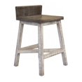 thumbnail image 1 of Suga 24 Inch Counter Height Stools Set of 2 Farmhouse Solid Pine Wood Ivory Gray - Saltoro Sherpi, 1 of 5