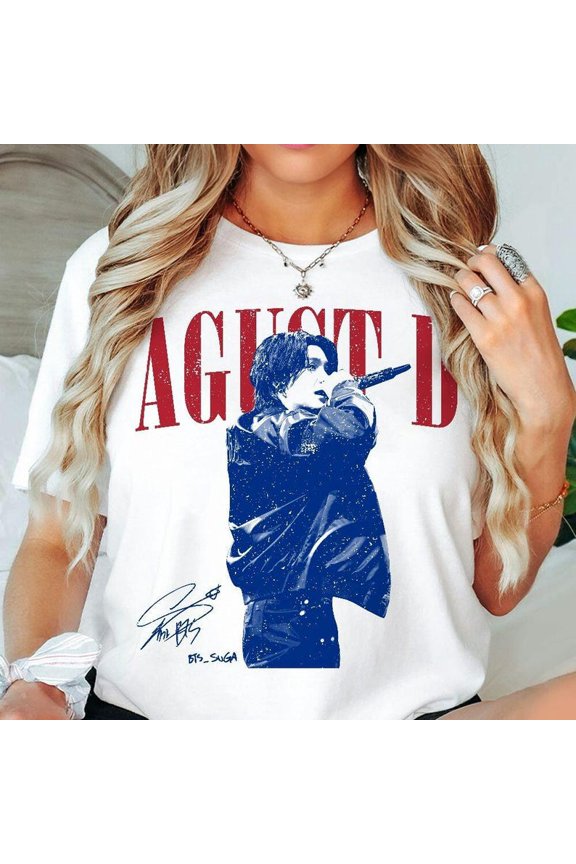 Suga Agust D Kpop Graphic T-Shirt, Unisex Casual Tee