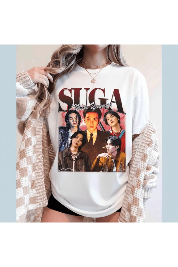 Suga Min Yoongi BTSS Graphic T-Shirt, Music Theme Short Sleeve Tee