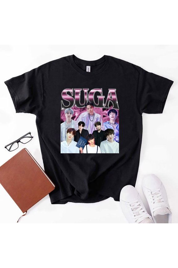 Suga Throwback Graphic Tee, 90s Retro Unisex T-Shirt, KPop Tee, Limited Edition Gift