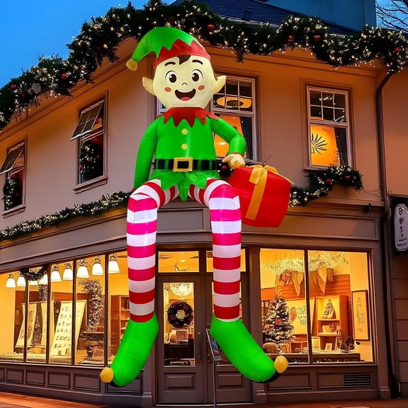 Sugagale 8 ft Stitch as Elf Christmas Airblown Yard Inflatable, Multicolor