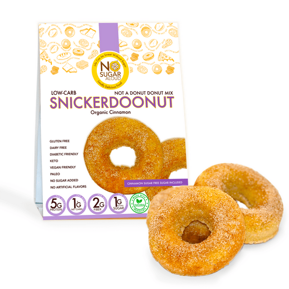 No Sugar Aloud - Low Carb Snickerdoonut Cinnamon Donut Baking Mix (Keto, Vegan, Gluten Free, No Added Sugar, High Protein, High Fiber, Diabetic Friendly)