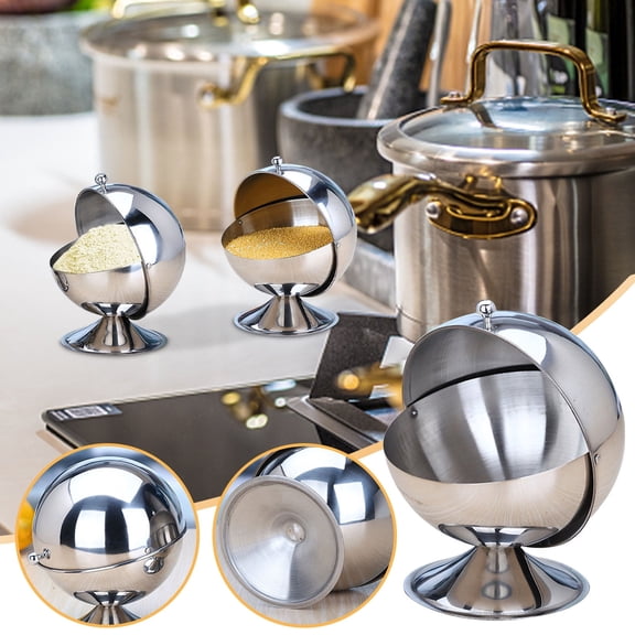 Sugar Bowl Stainless Steel Roll Top Lid 304 Polished Metal Sugar Container, Multipurpose Sugar Holder Jar, Dishwasher Safe for Home Kitchen Restaurant Party