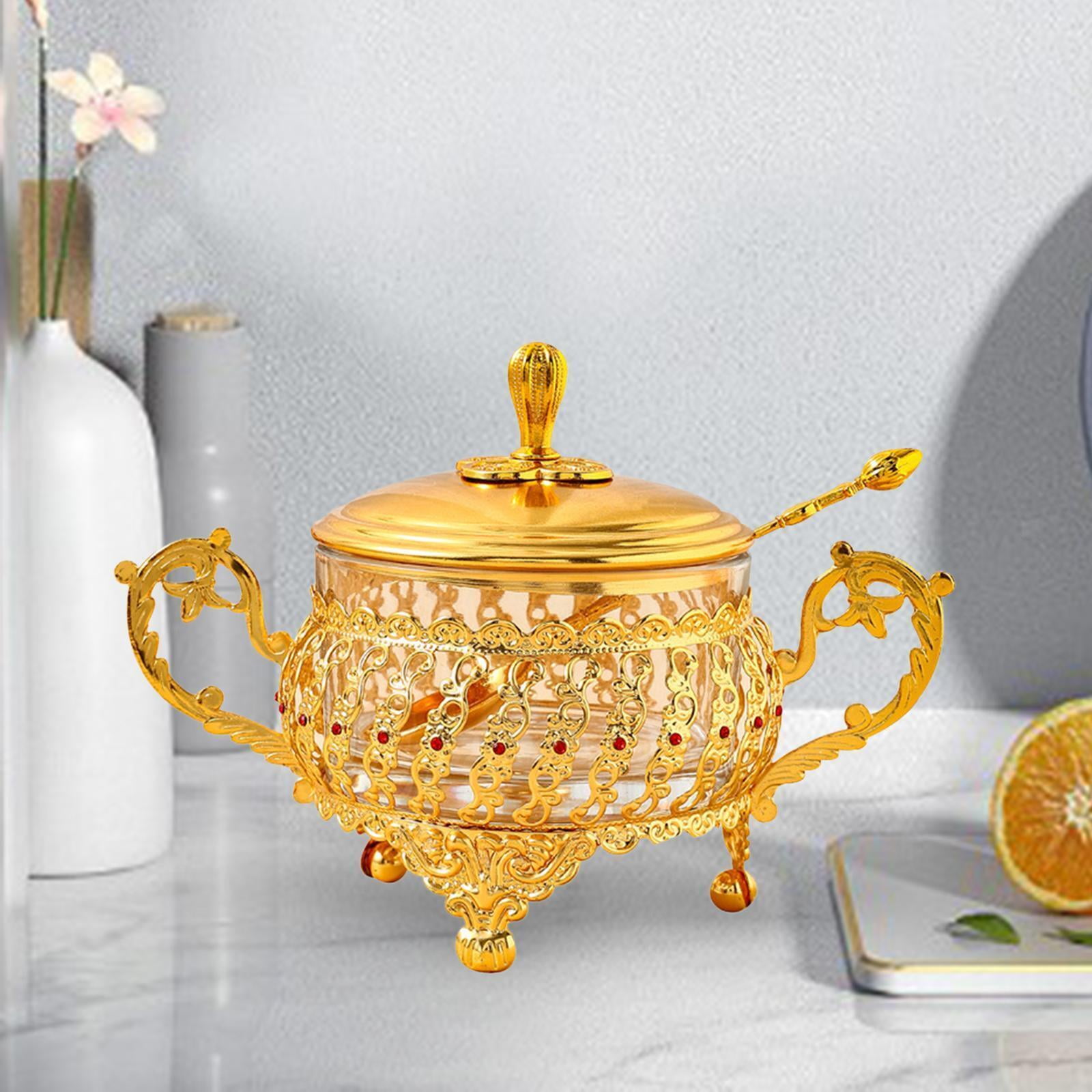 Sugar Bowl with Lid Spoons Canister Sugars Holder for Coffee Bar