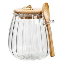 Sugar Bowls Sugar Container 21.97 FL OZ Glass Coffee Canister Airtight Food Storage Jar with Lid and Spoon Candy Jar Coffee Bar Accessories Storage Beans Powder (Oval)