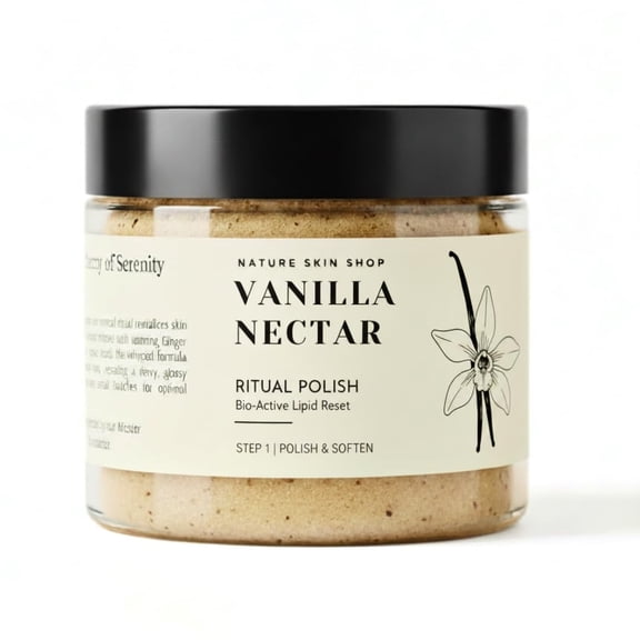 Nature Skin Shop Vanilla Nectar Ritual Polish – Hydrating Whipped Exfoliating Body Scrub, 8oz