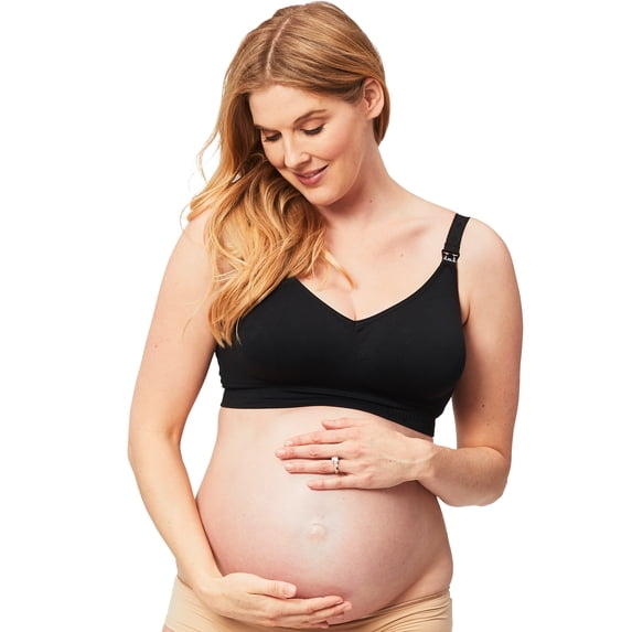 Sugar Candy Basic Wireless Nursing Bra (for F-K Cups), Maternity Seamless Breastfeeding Bralette, Black, XX-Large