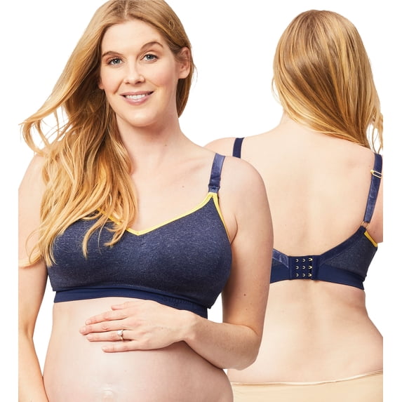 Sugar Candy CRUSH Wireless Nursing Bra (for F-K Cups), Maternity Seamless Breastfeeding Bralette, Denim, XX-Large
