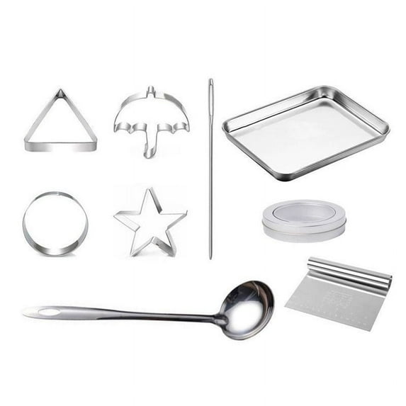 Sugar Candy Making Tool,Cookie Cutters Set Shapes,Stainless Steel Star Cookie Cutter Round Small Cutter,Sugar Baking Cake Mold Kit For Easter Christmas Party Favor ,Cookie Cutters Metal 9PC