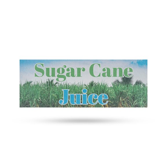 Sugar Cane Juice Vinyl Decal 12 Inch x 5 Inch Weatherproof Heavy-Duty Adhesive Backing | Refreshing Drinks, Healthy Choices, Food Promotions | Made in USA