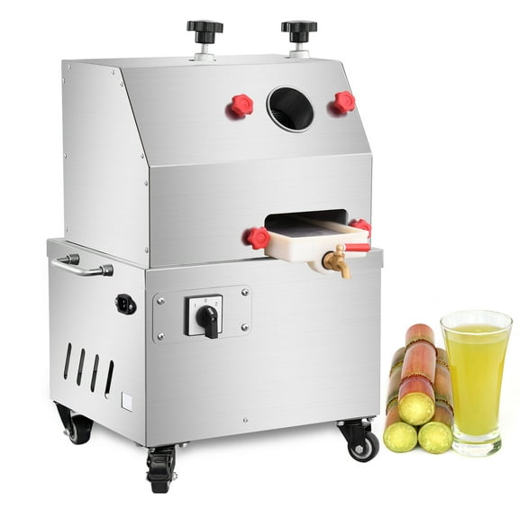 Sugar Cane Juicer | Electric Sugarcane Juice Extractor Squeezer | Stainless Steel Sugarcane Juice Press Extractor on Wheels for Kitchen Shops Home