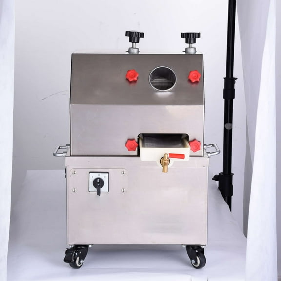 Sugar Cane Juicer Machine - 800W Upgrade Sugarcane Machine with 660lbs/hr 28 RPM High Output, 3-Rollers Stainless Steel Sugarcane Juice Extractor Squeezer for Home/Commercial, 110V