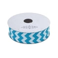 thumbnail image 1 of Sugar Chevron White Grosgrain Ribbon, 7/8-Inch, 4 Yards, Pacific Blue, 1 of 1