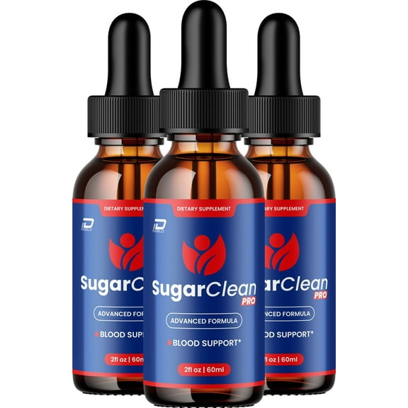 Sugar Clean Pro Liquid Drops SugarClean Pro Extra Strength Natural Blend Healthy Organic Support, 3 Pack, 3 Month Supply