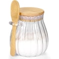 thumbnail image 1 of Sugar Container with Bamboo Lid and Spoon,15 oz Sugar Bowl Glass Jar for Coffee Bar Accessories Coffee Canister Kitchen Decor Housewarming Gift Christmas Refillable Design, 1 of 4